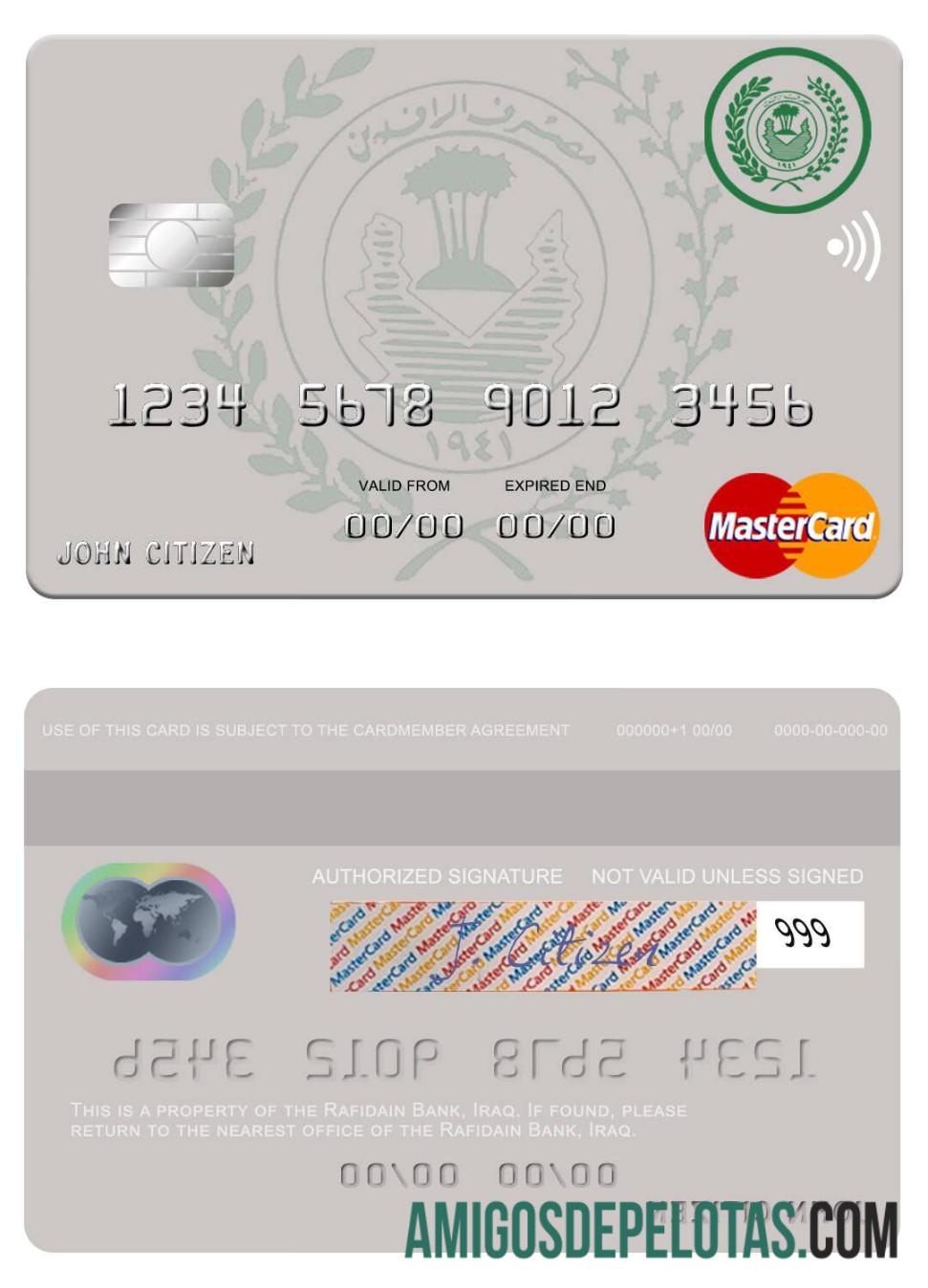 Irak Rafidian bank mastercard makering