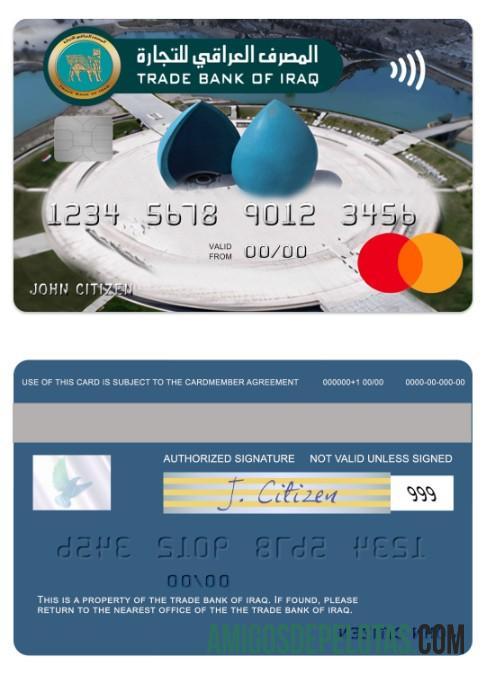 Irak Trade bank of Irak mastercard desain