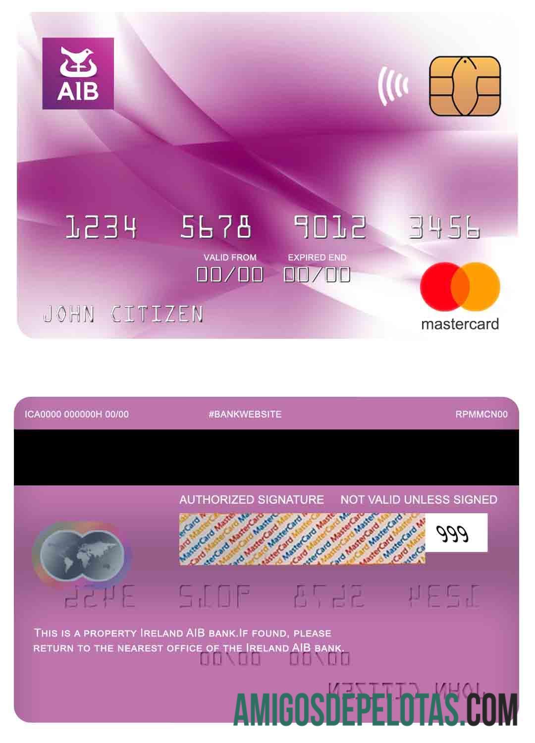 Irlandia AIB bank mastercard makering