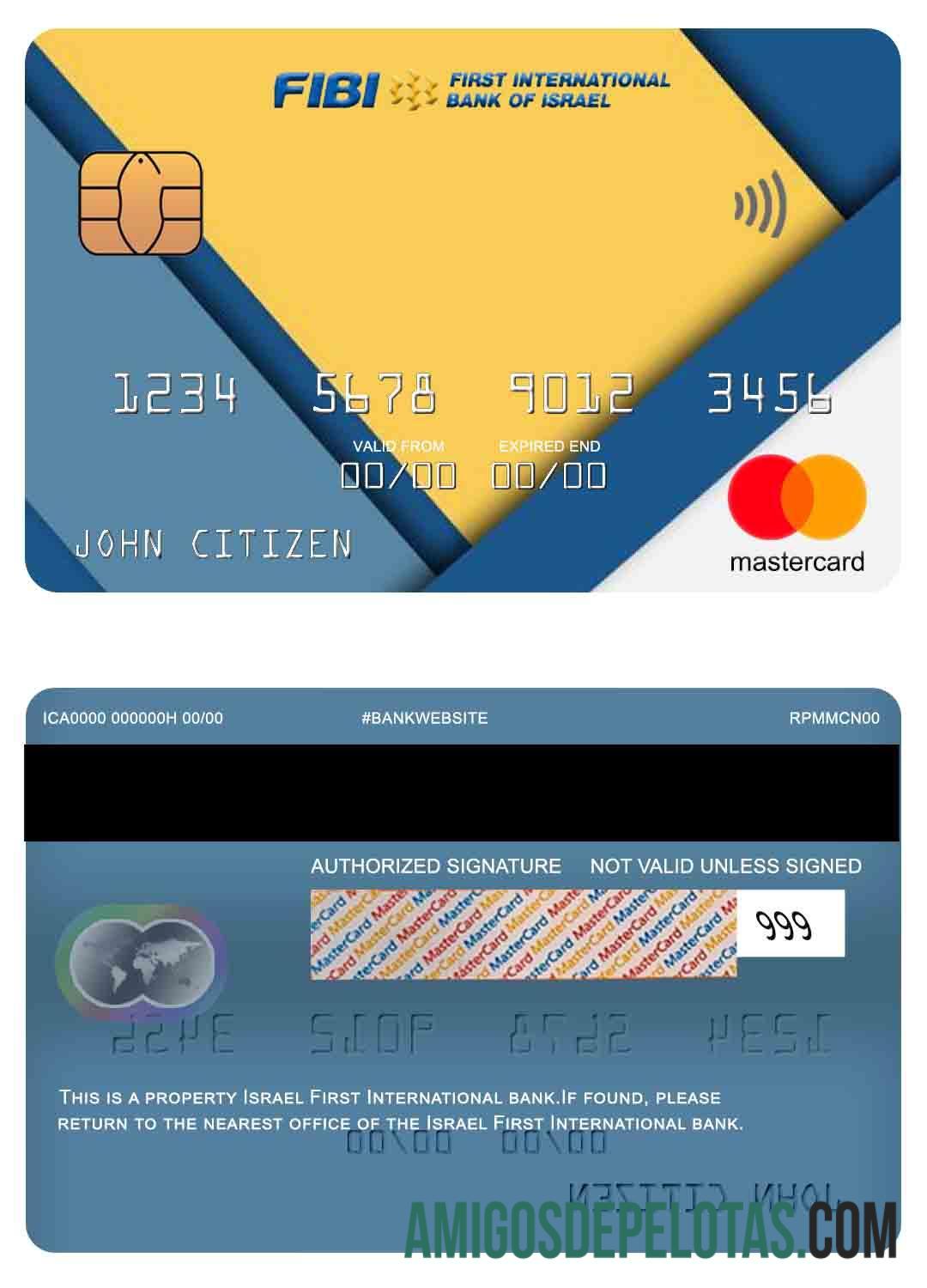 Israel First International bank mastercard makering