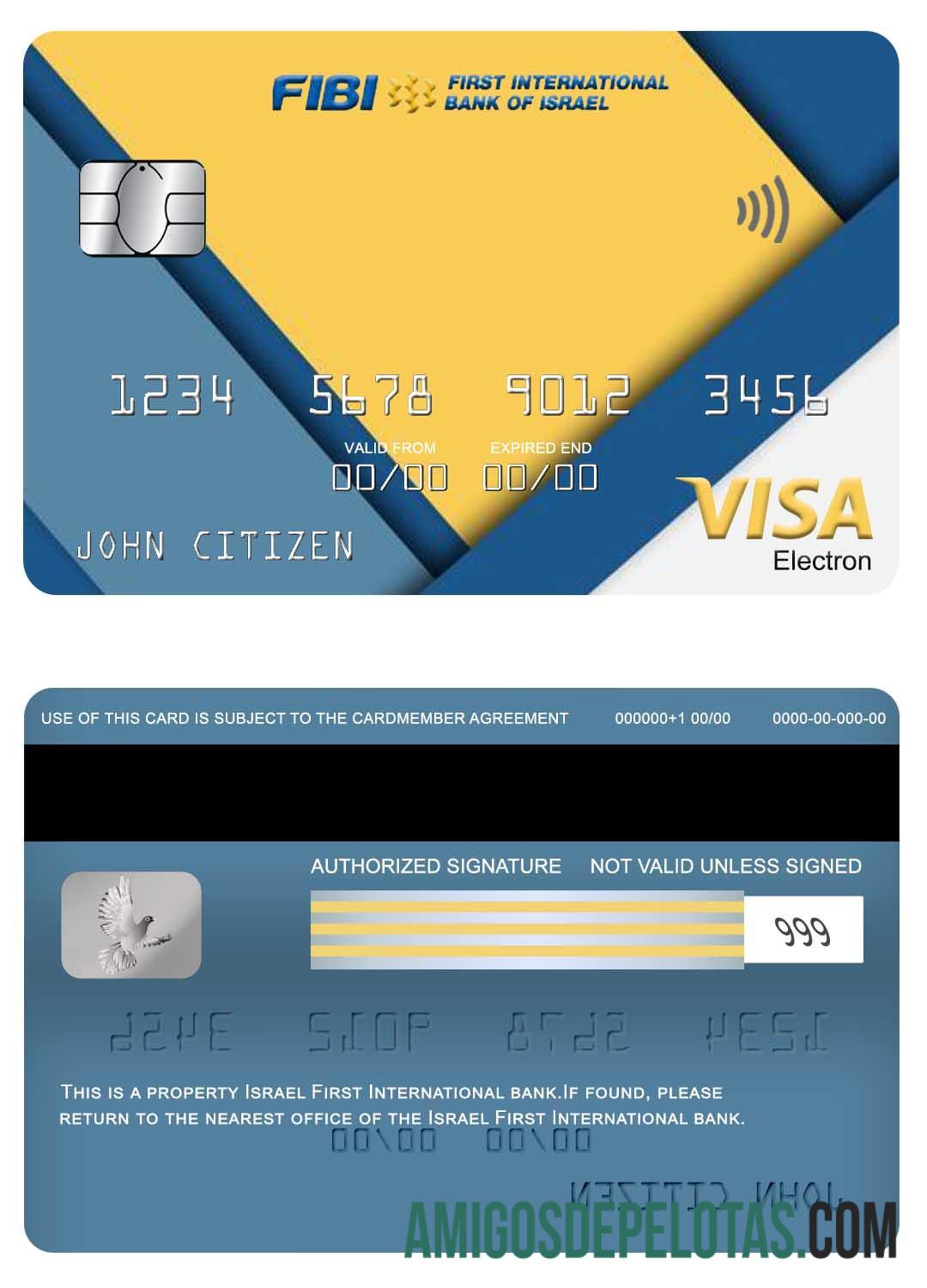 Israel First International bank visa electron kartu makering