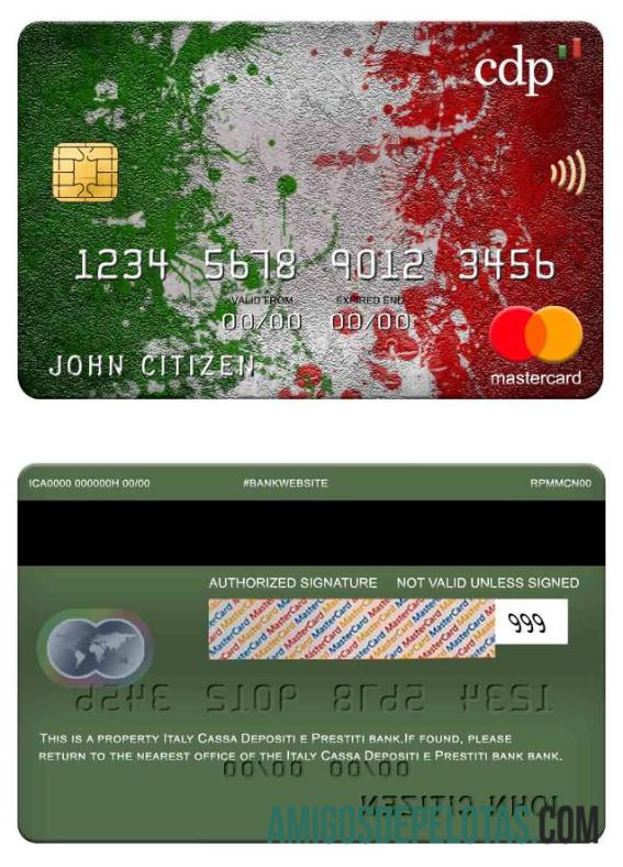 Italia Cassa Depositi e Prestiti bank mastercard templat