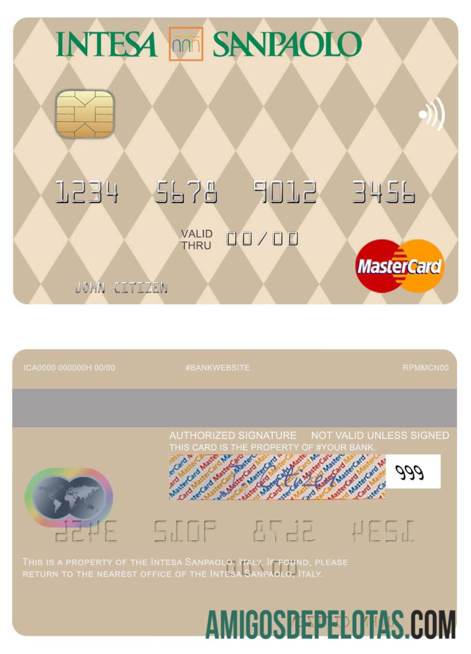 Italia Intesa Sanpaolo mastercard pratinjau