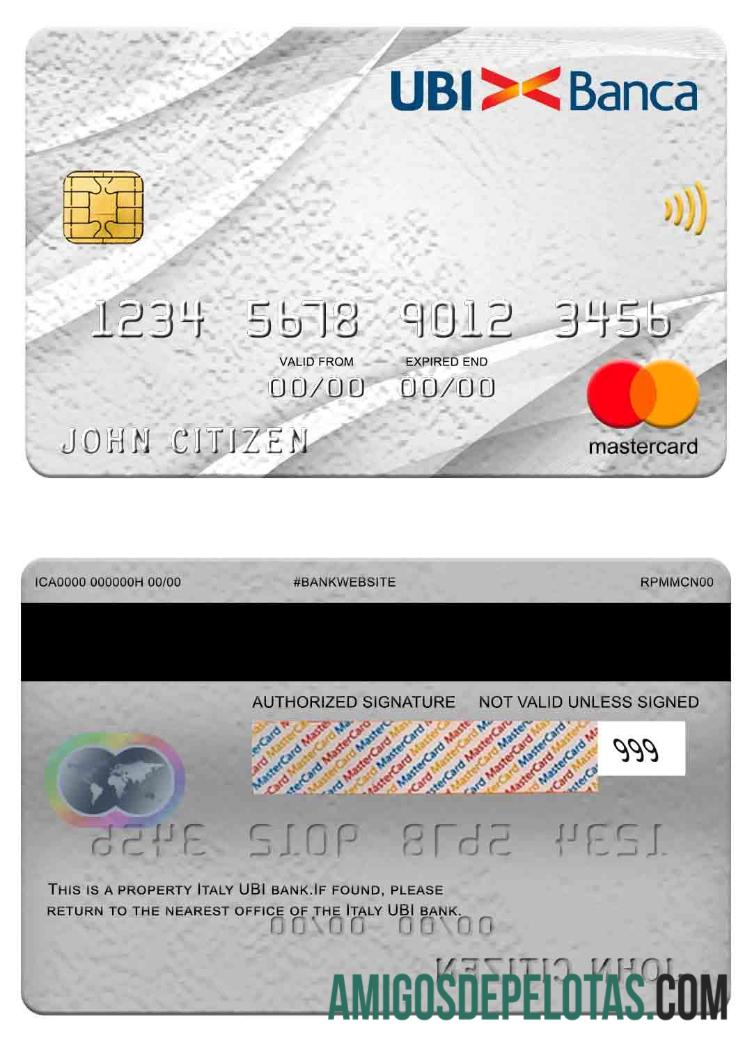 Italia UBI bank mastercard desain