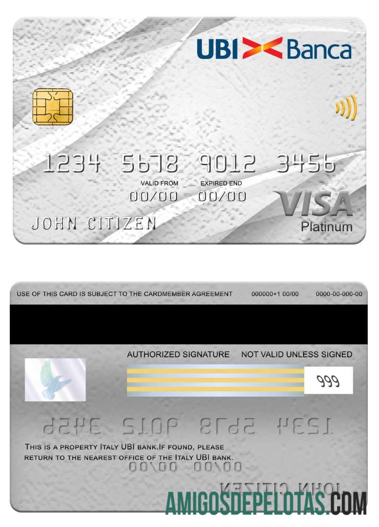 Italia UBI bank visa platinum kartu pratinjau