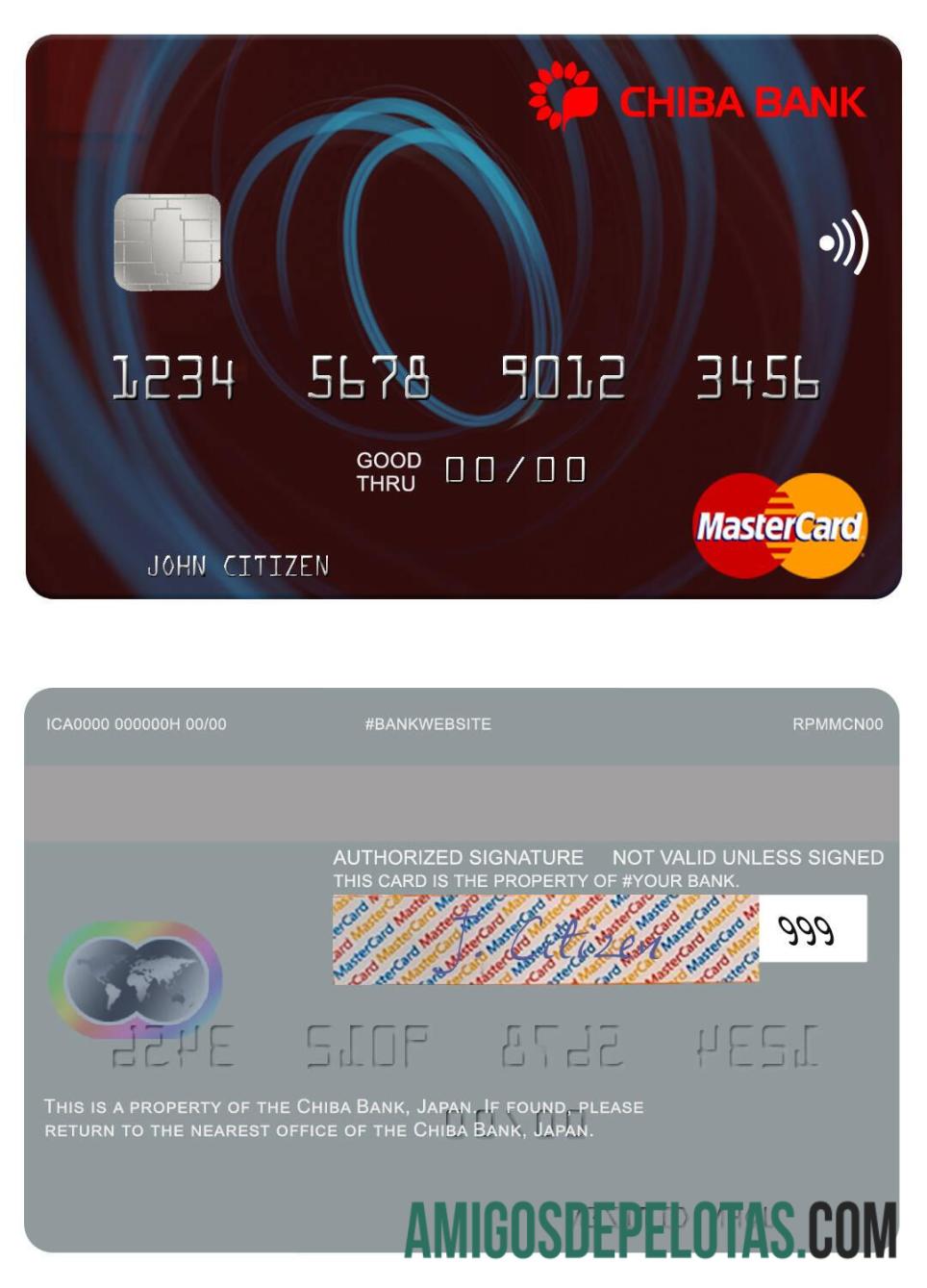 Jepang Chiba bank mastercard makering