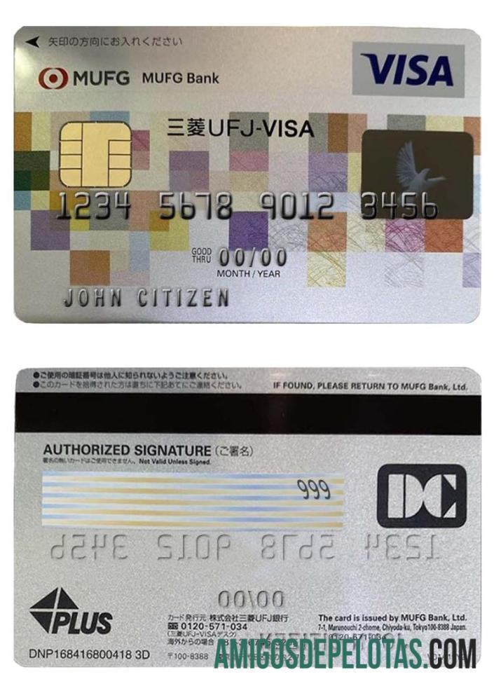 Jepang Mufg bank visa kartu sampel