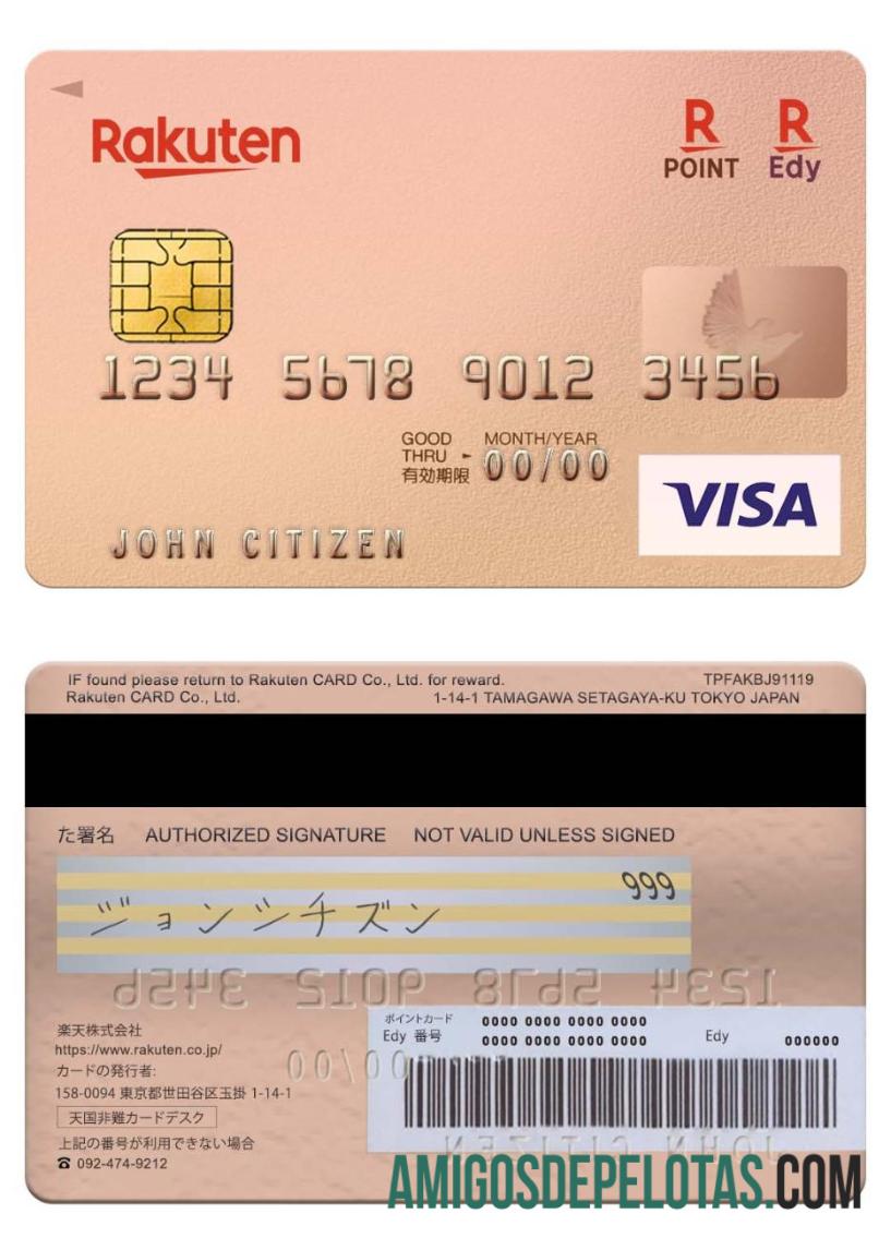 Jepang Rakuten bank visa kartu sampel