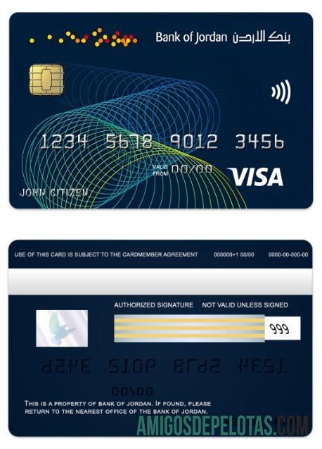Yordania bank of Yordania visa gold kartu sampel