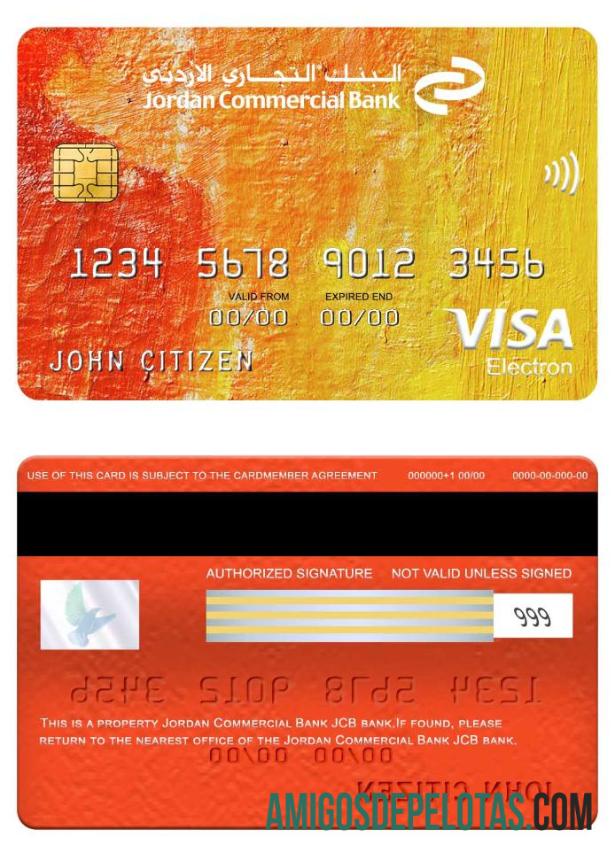 Yordania komersial bank JCB bank visa electron kartu pratinjau