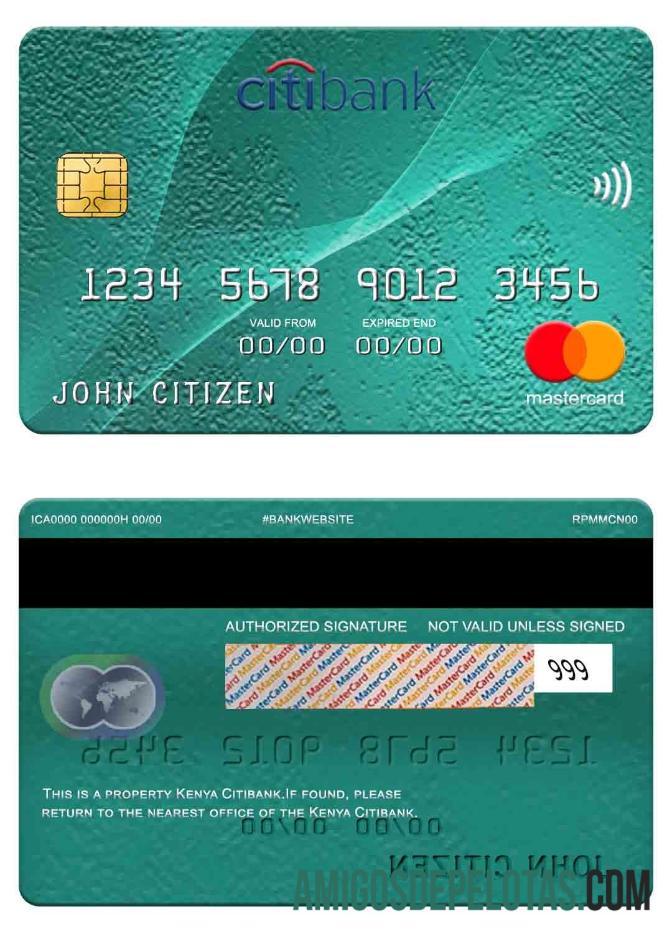 Kenya Citibank mastercard templat