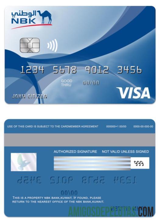 Kuwait NBK bank visa classic Kredit kartu pratinjau
