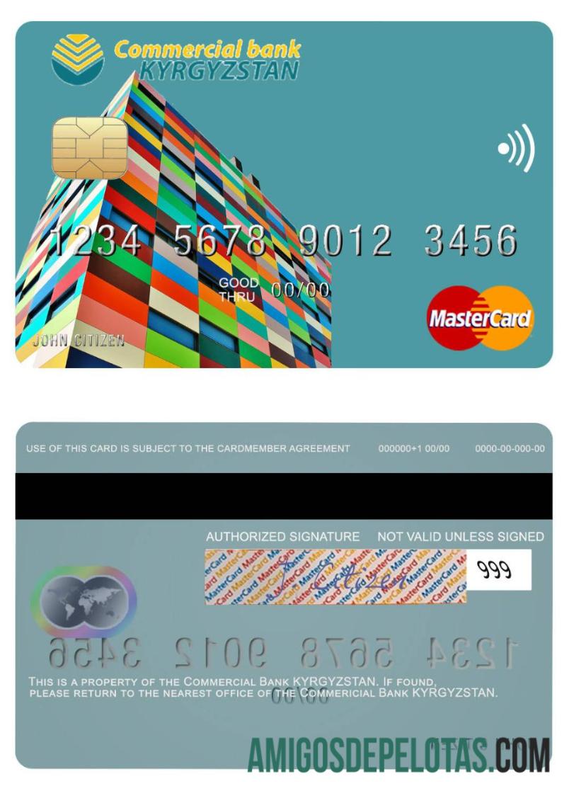 Kirgizstan komersial bank Kirgizstan mastercard sampel