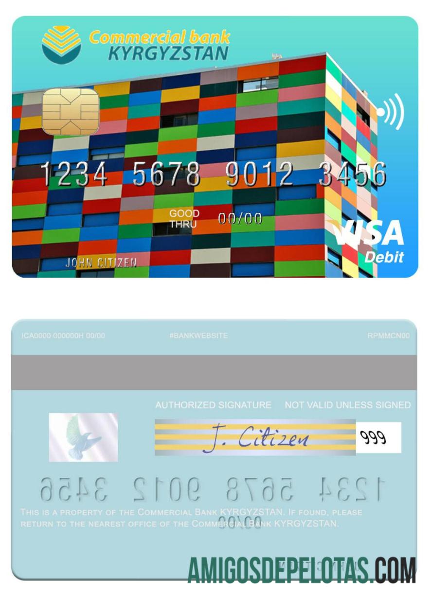 Kirgizstan komersial bank Kirgizstan visa Debit kartu pratinjau
