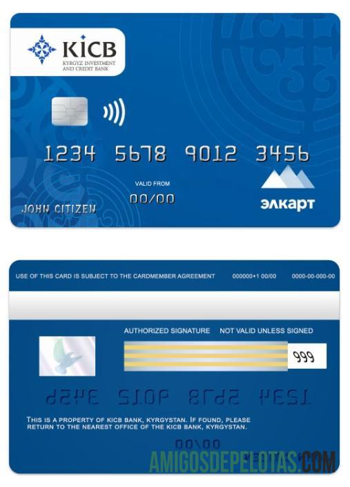 Kirgizstan KICB bank Elcard kartu templat