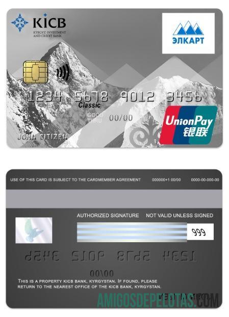 Kirgizstan KICB bank UnionPay classic kartu makering
