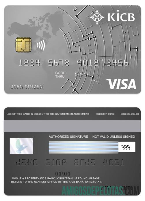 Kirgizstan KICB bank visa classic kartu sampel