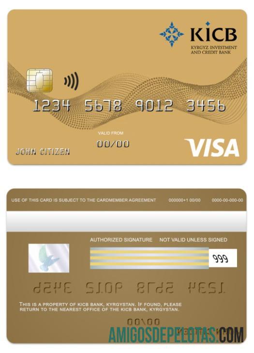 Kirgizstan KICB bank visa gold kartu pratinjau