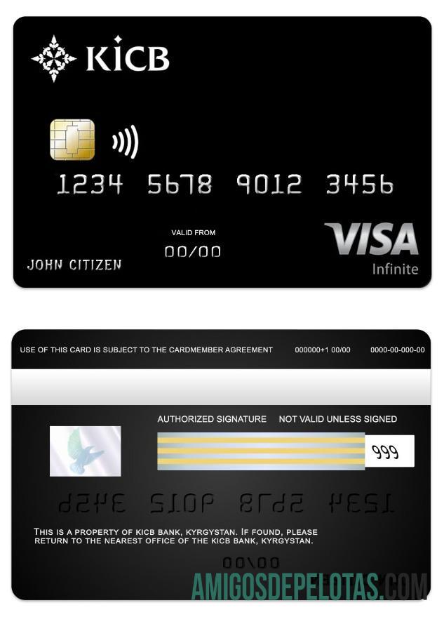 Kirgizstan KICB bank visa infinite kartu pratinjau