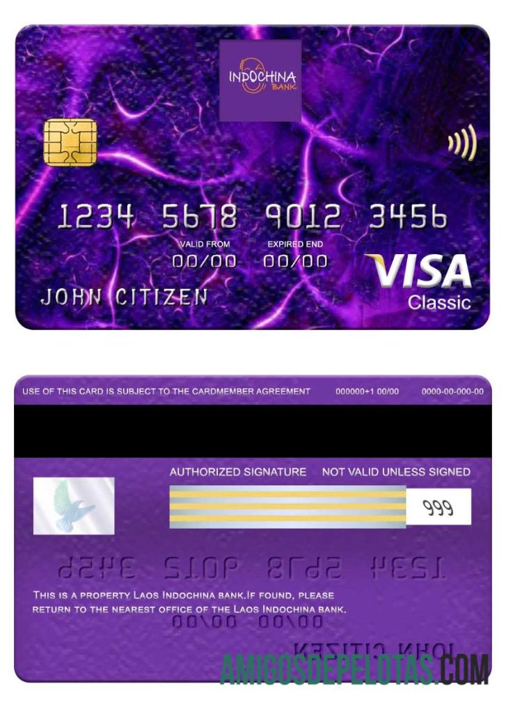 Laos Indochina bank visa classic kartu makering