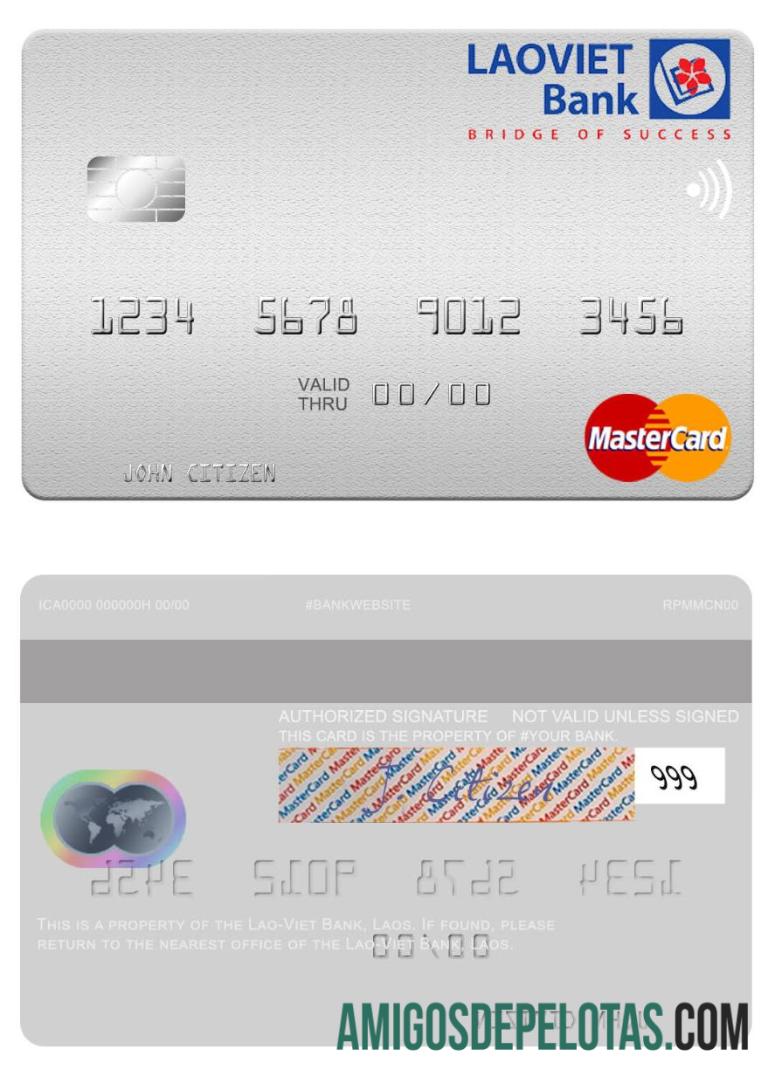 Laos Lao Viet bank mastercard templat