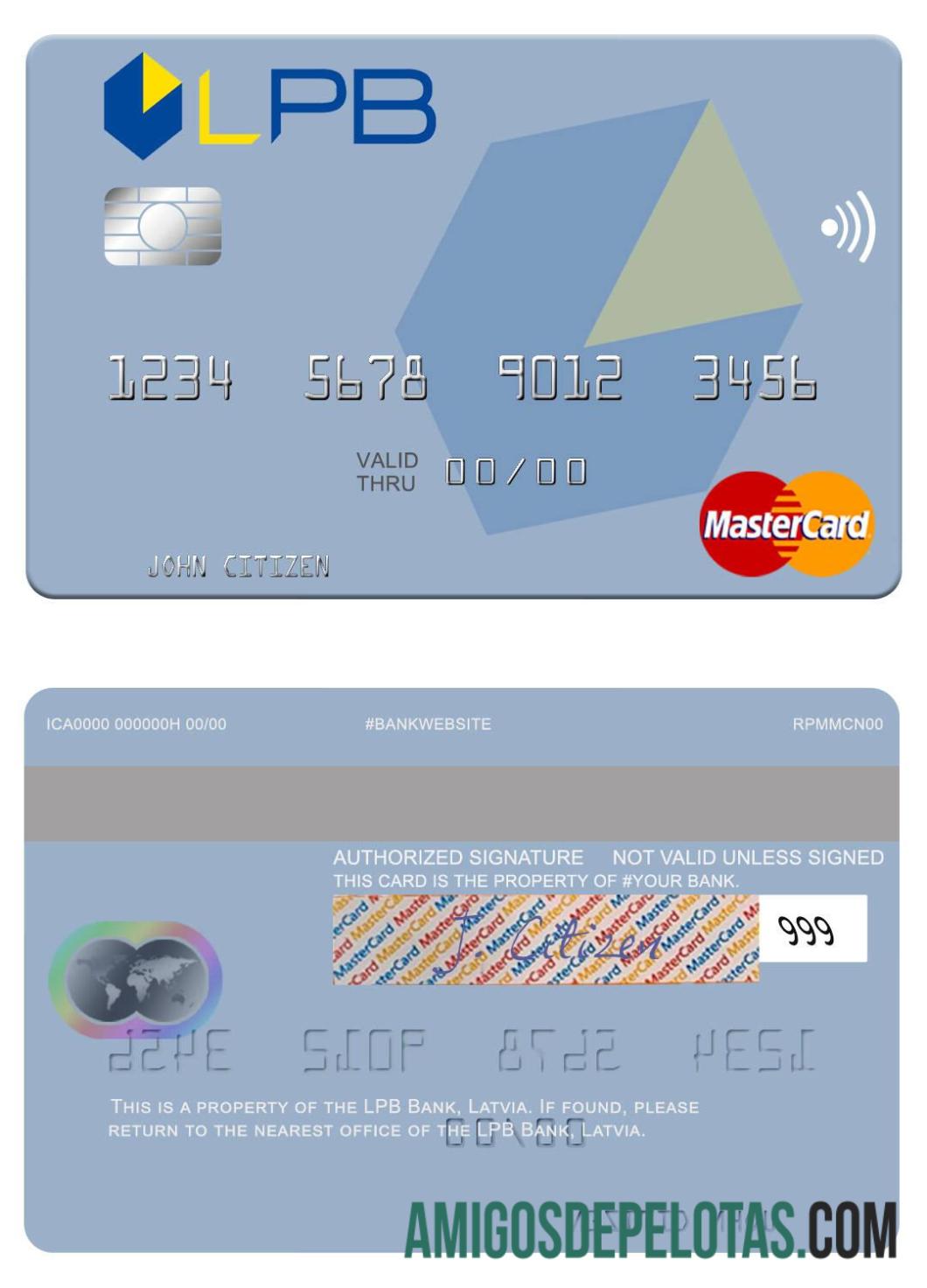 Latvia LPB bank mastercard makering