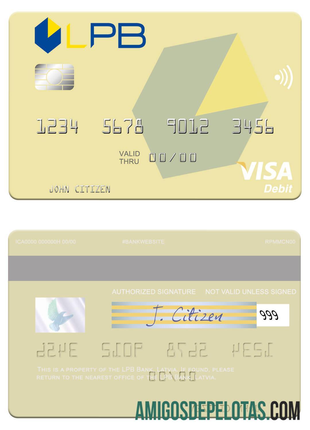 Latvia LPB bank visa Debit kartu makering