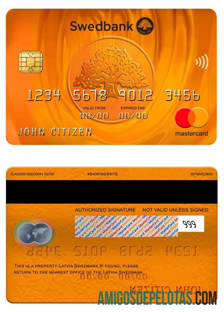 Latvia Swedbank mastercard templat