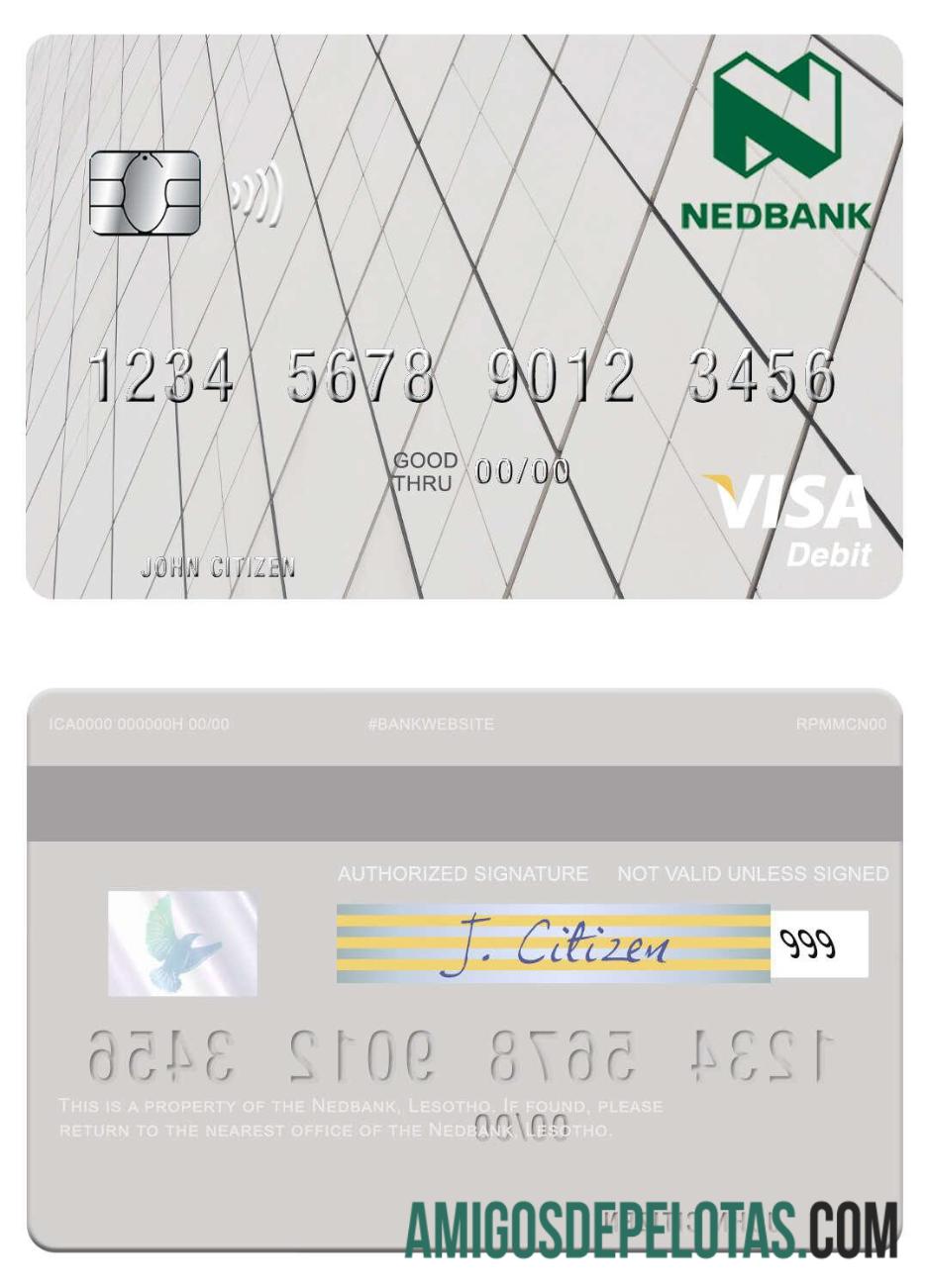 Lesotho Nedbank visa Debit kartu pratinjau