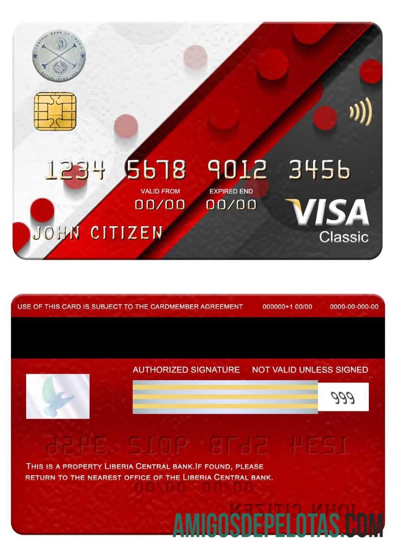 Liberia Central bank visa classic kartu makering