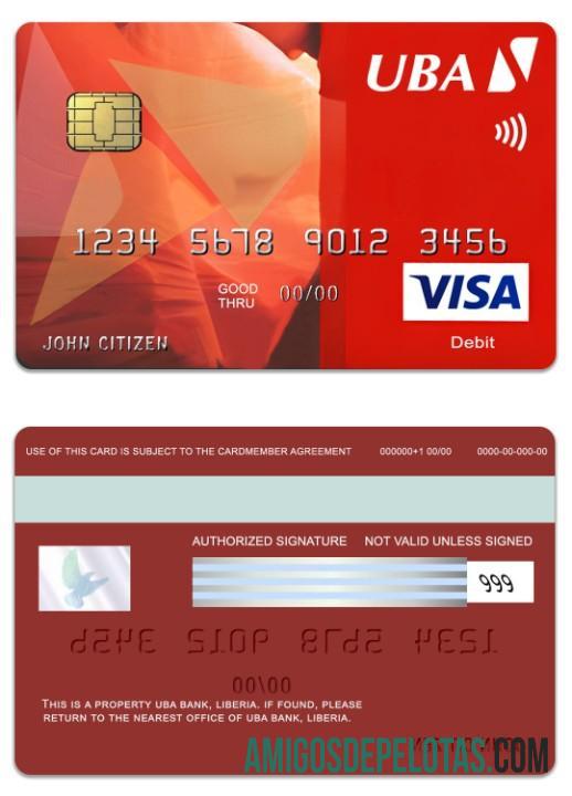 Liberia UBA bank visa classic Debit kartu makering
