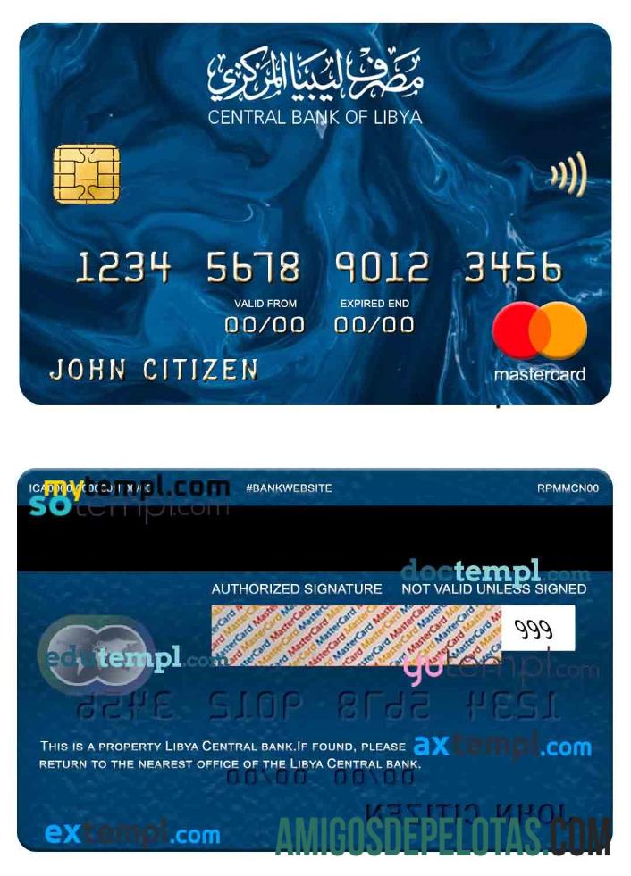Libya Central bank mastercard templat