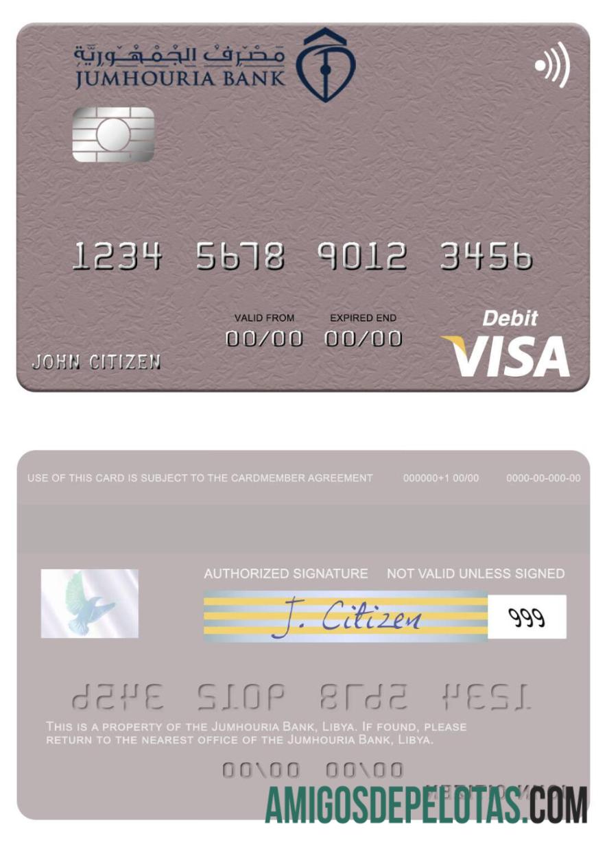 Libya Jumhouria bank visa Debit kartu makering