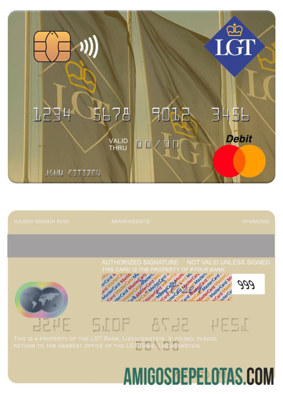 Liechtenstein LGT bank mastercard desain