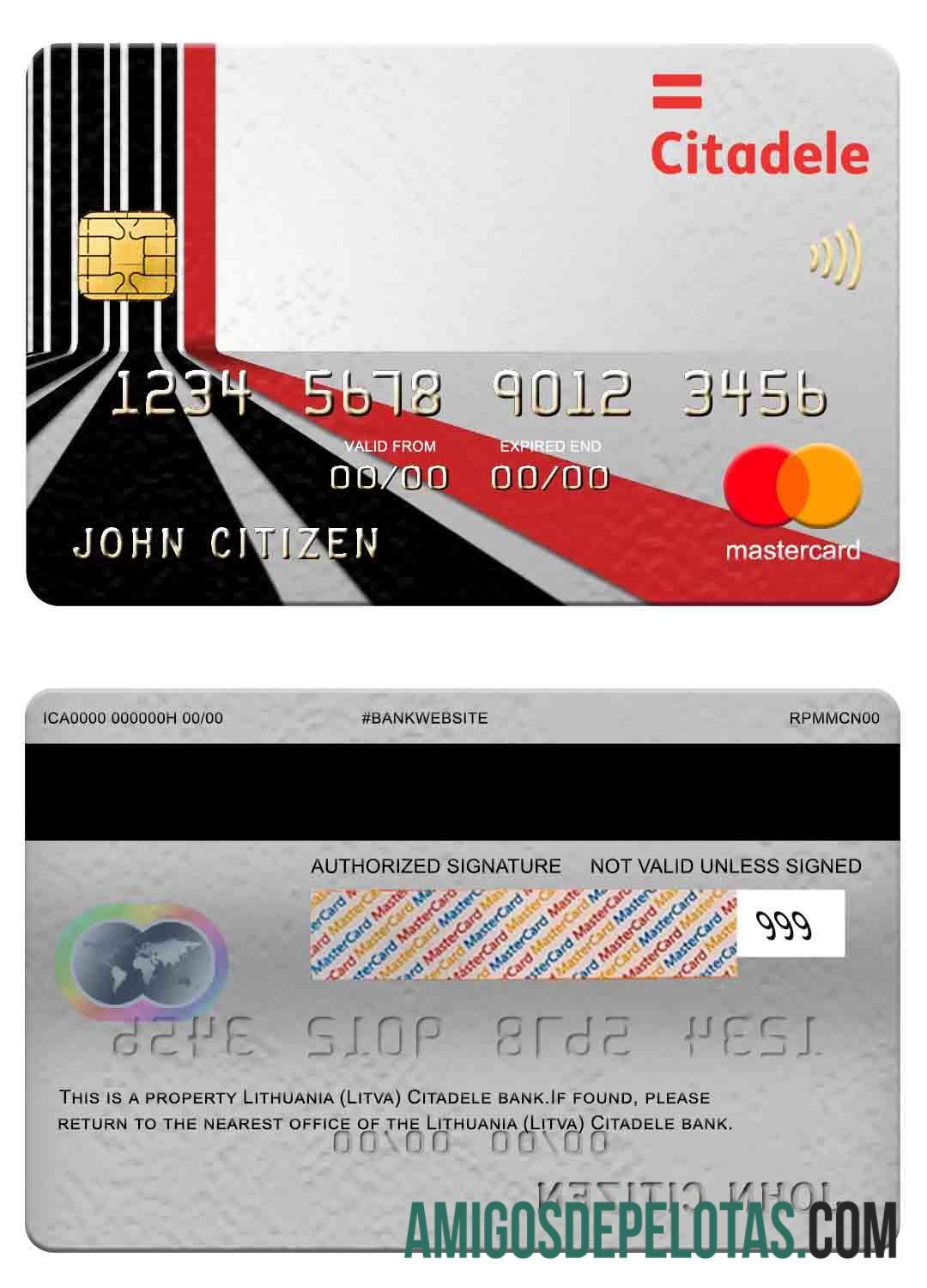 Lituania (Litva) Citadele bank mastercard pratinjau