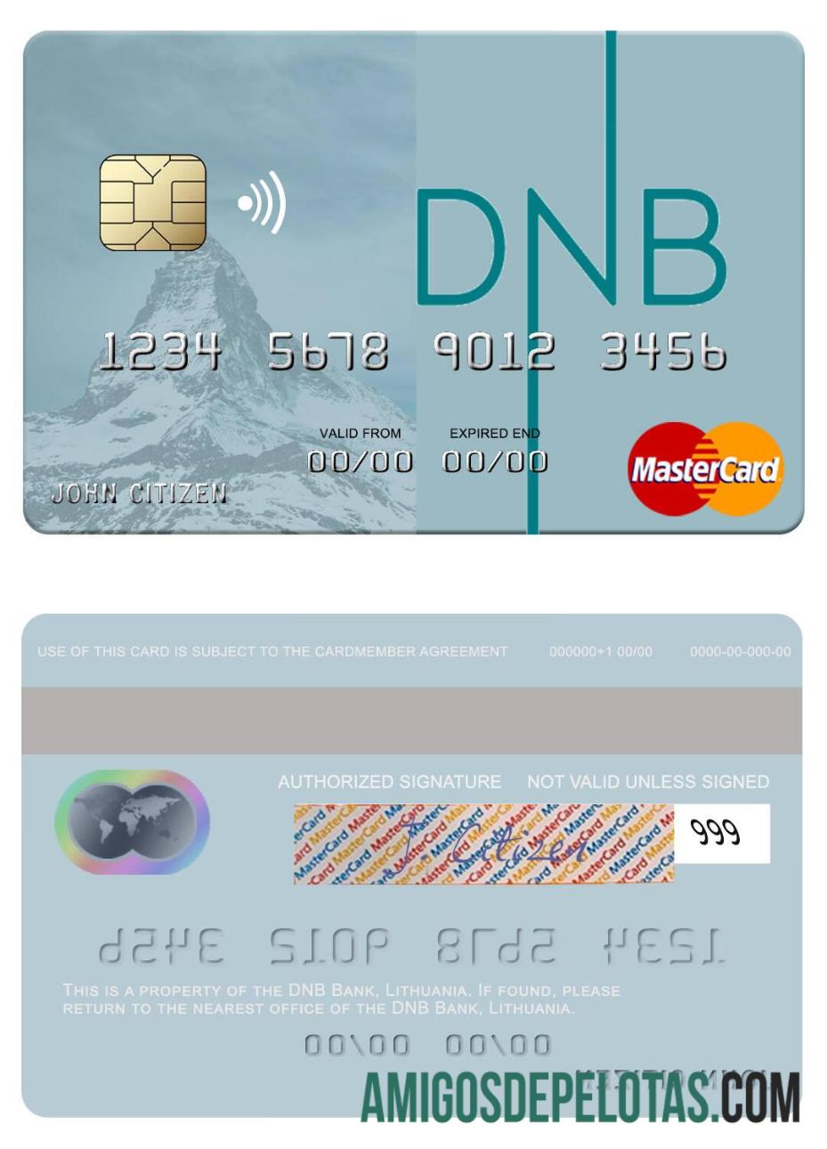 Lituania DNB bank mastercard desain