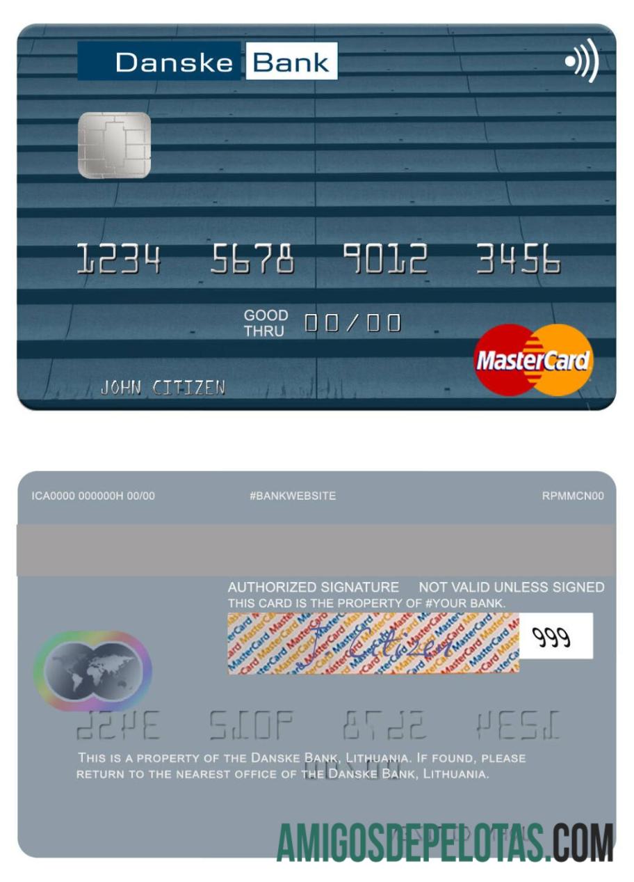 Lituania Danske bank mastercard templat