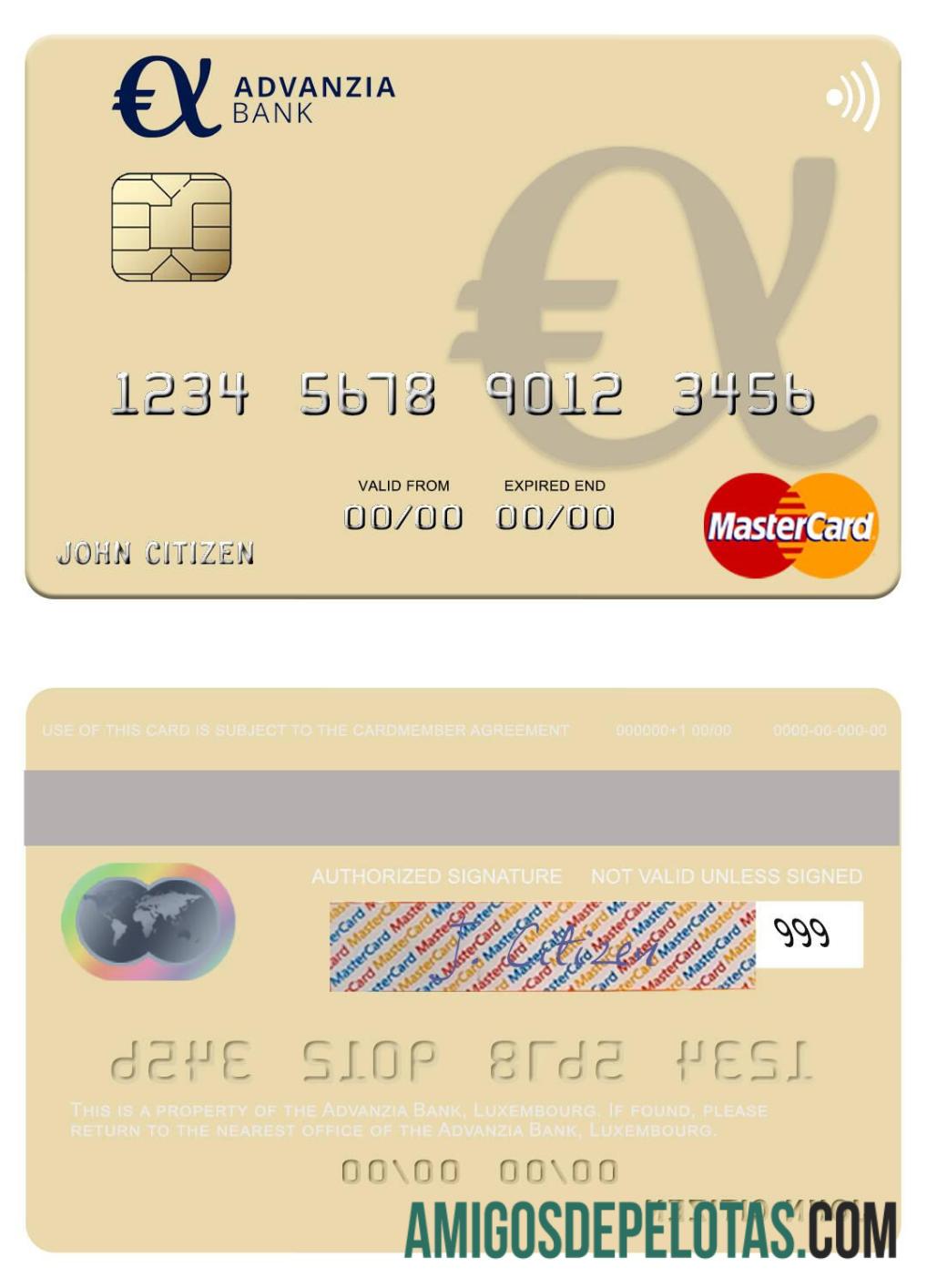 Luksemburg Advanzia bank mastercard makering
