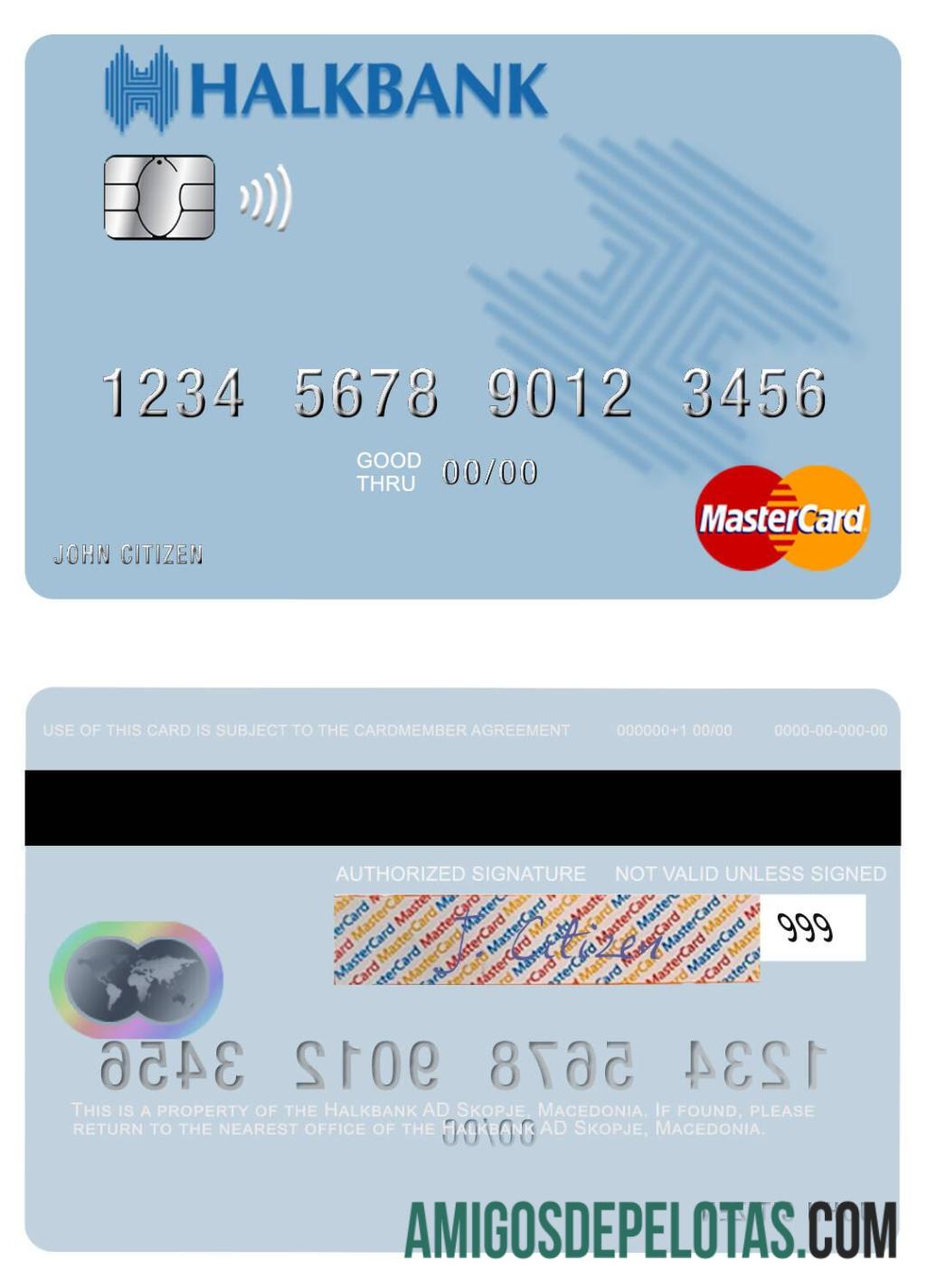 Macedonia Halkbank AD Skopje mastercard templat
