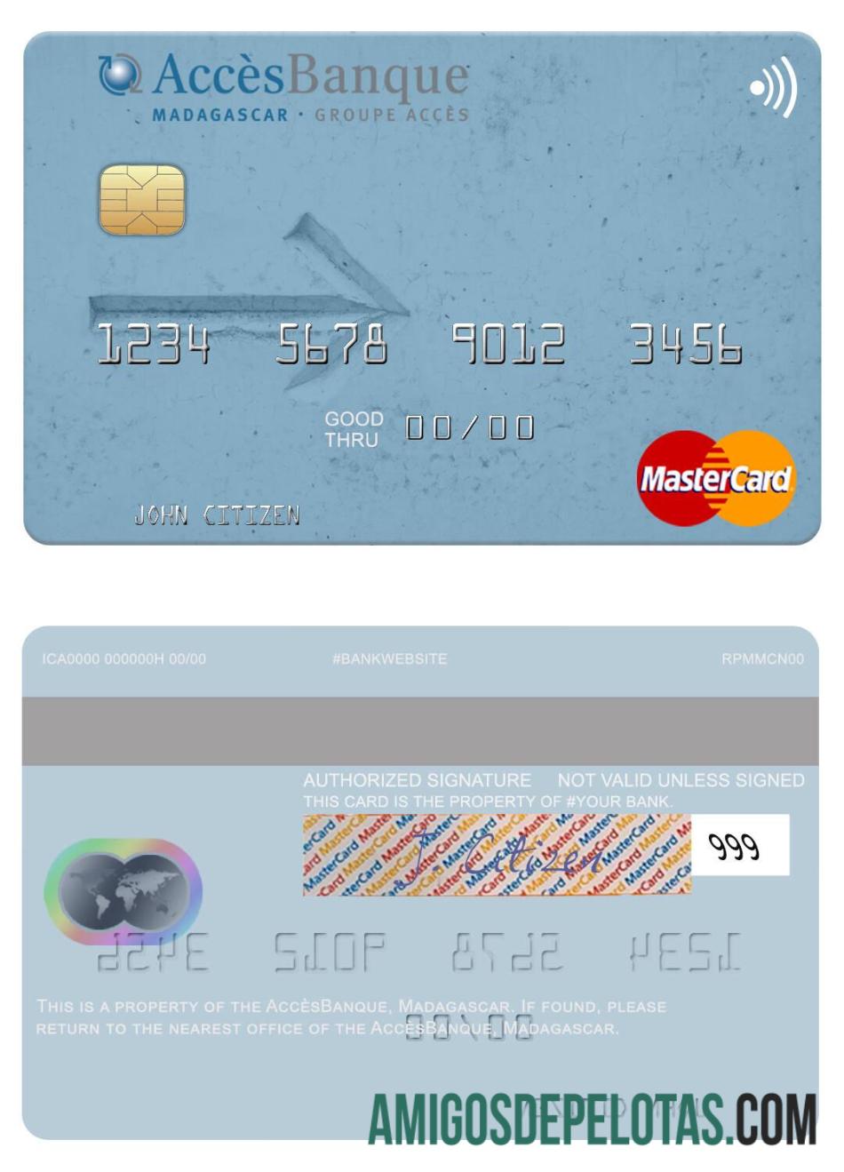 Madagaskar Acce╠ÇsBanque mastercard templat