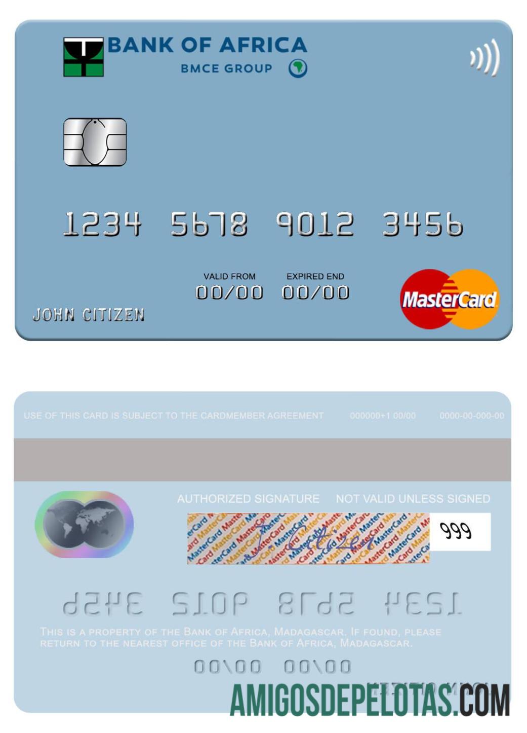 Madagaskar bank of Africa mastercard makering