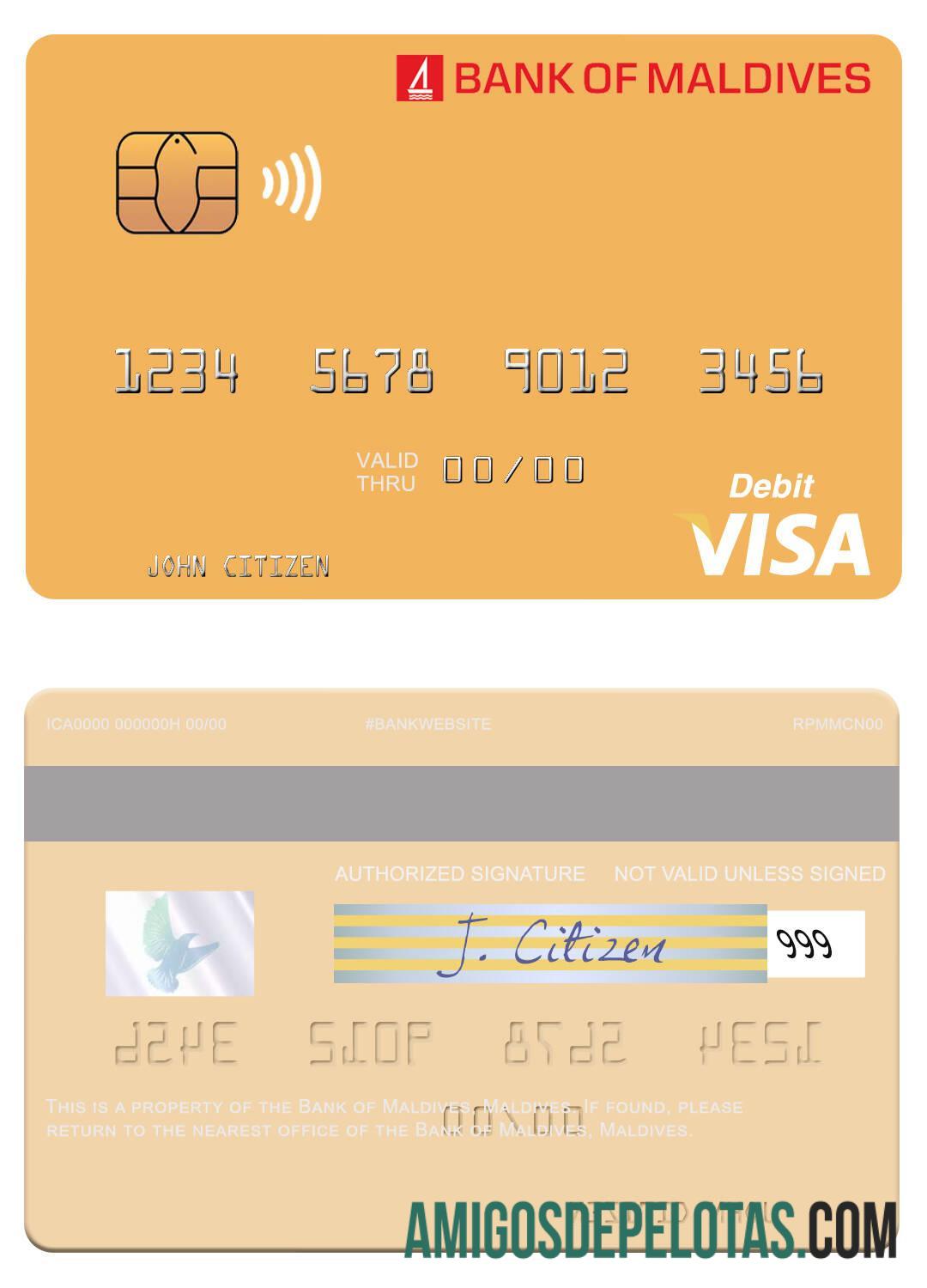 Maladewa bank of Maladewa visa Debit kartu makering