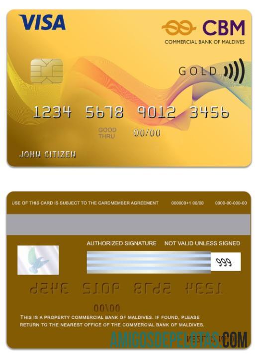 Maladewa komersial bank of Maladewa visa Gold kartu makering