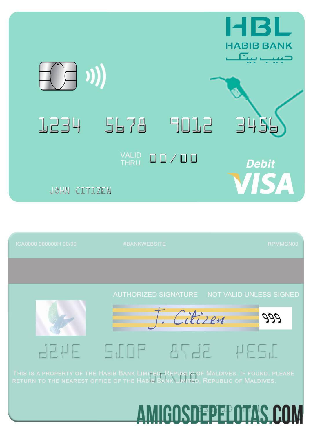 Maladewa Habib bank Limited visa Debit kartu templat