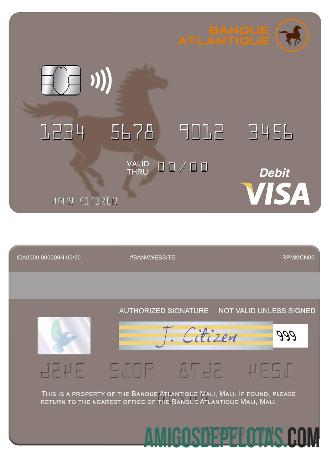Mali Banque Atlantique Mali visa Debit kartu makering