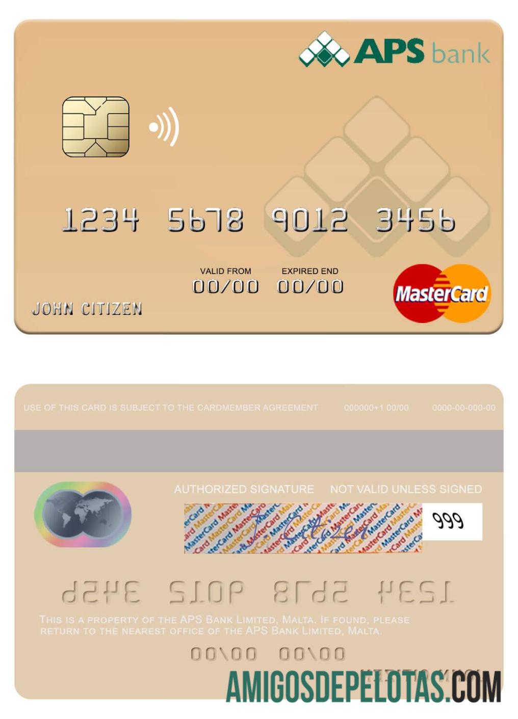 Malta APS bank Limited mastercard makering