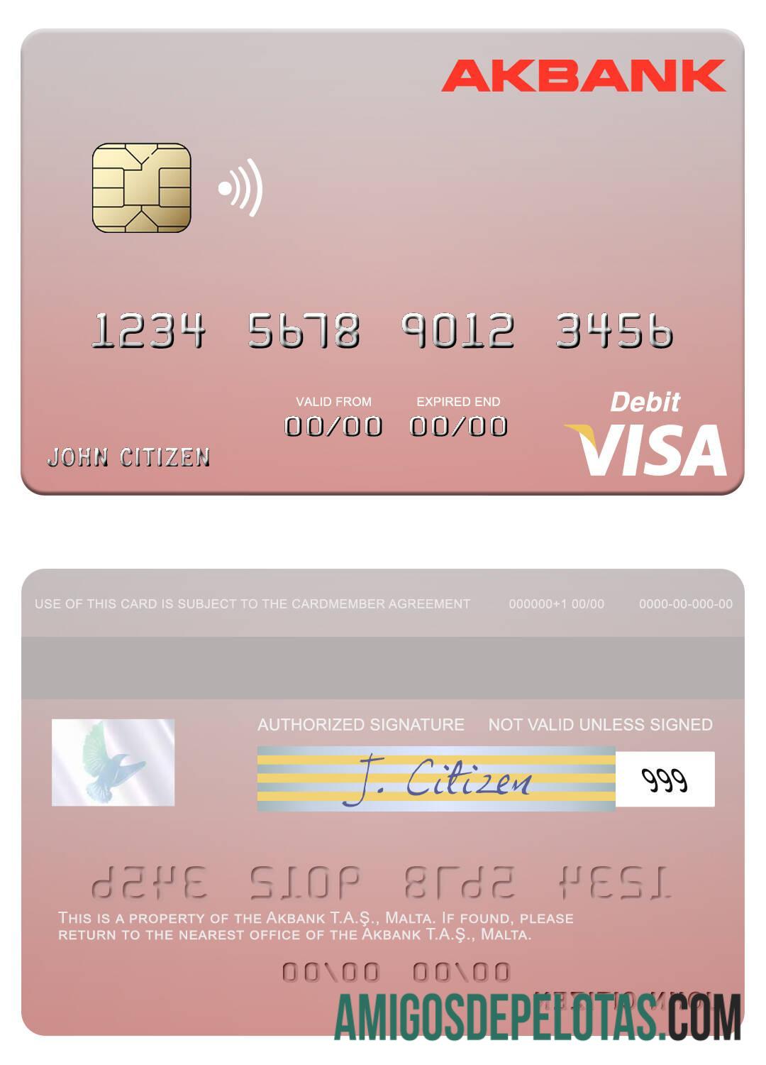 Malta Akbank T.A.S╠º. visa Debit kartu pratinjau