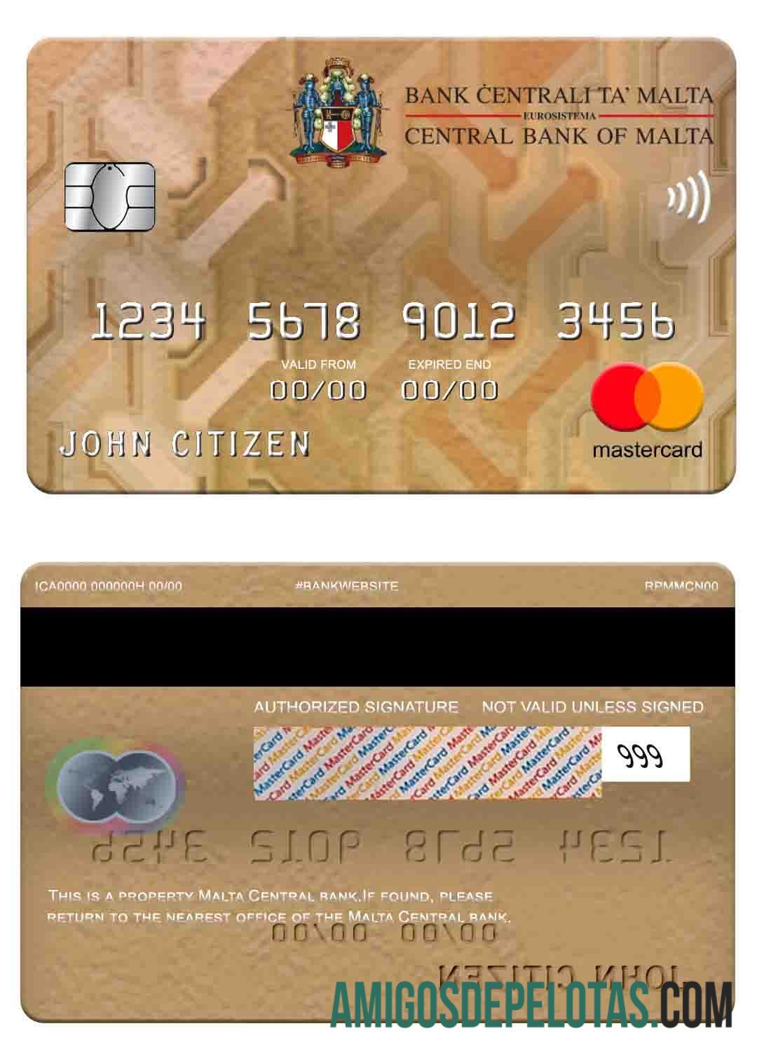 Malta Central bank mastercard desain
