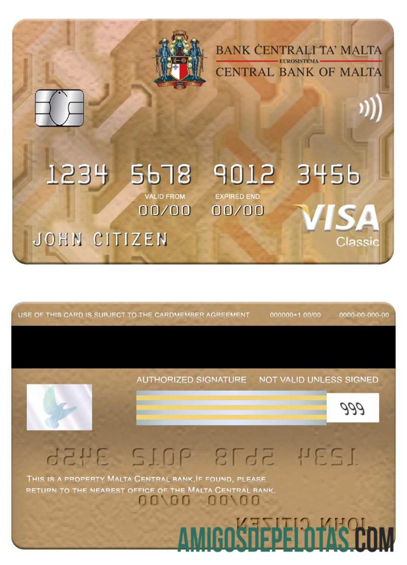 Malta Central bank visa classic kartu makering