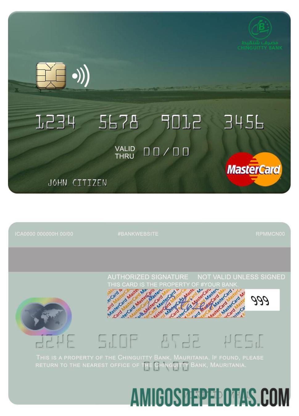 Mauritania Chinguitty bank mastercard templat